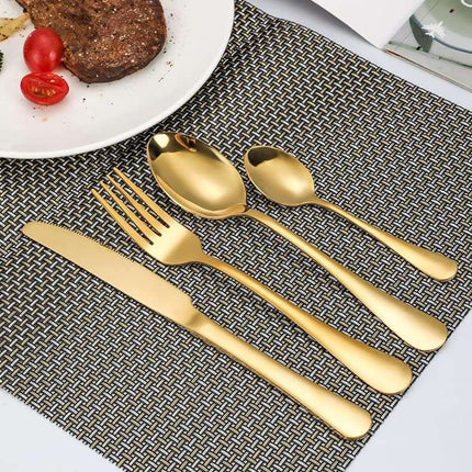 24pcs Stainless Steel Gold Colour Cutlery Set