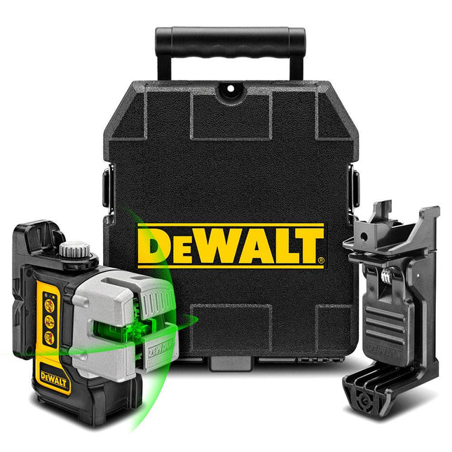 DeWalt DW089CG-XJ Green Beam Self Levelling 3 Line Cross Laser Level Kit