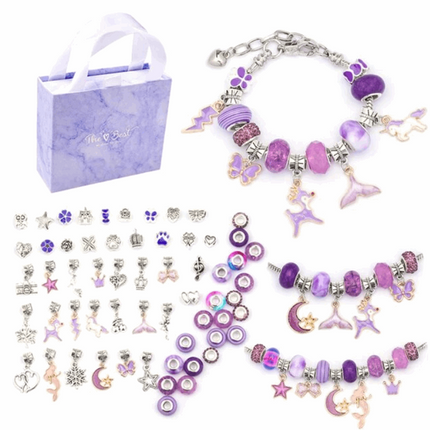 Kids Charm Bracelet Gift Set - Purple