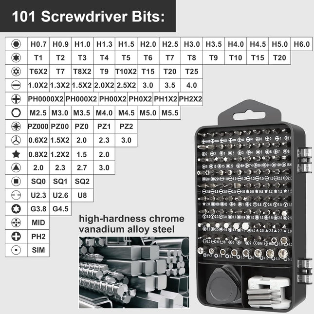 122 in 1 Precision Screwdrivers Set, Multi-function Magnetic Mini Screwdriver Set, DIY Repair Tools Kit for Phone Laptop PC, Watch Repair Tool Kit with Magnetic Mat