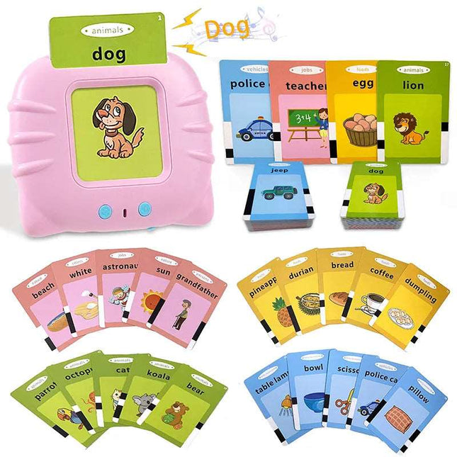 Education Sight Words Games Rechargable Talking Flash Cards Learning English Machine Electronic Book for Kids Interactive Activity Gift