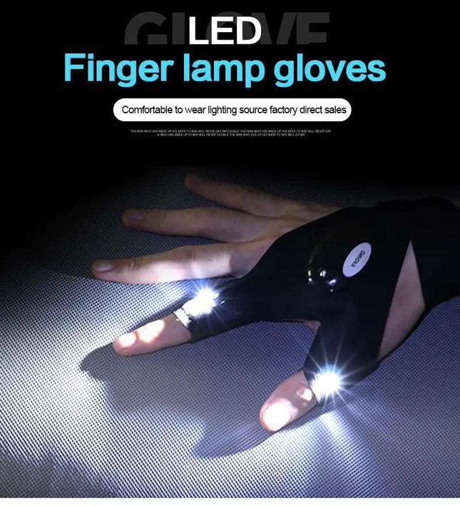 Night Light Fingerless Glove Waterproof Led Fishing Gloves Camping Hiking Survival Rescue Multi Light Tool Outdoor Tool