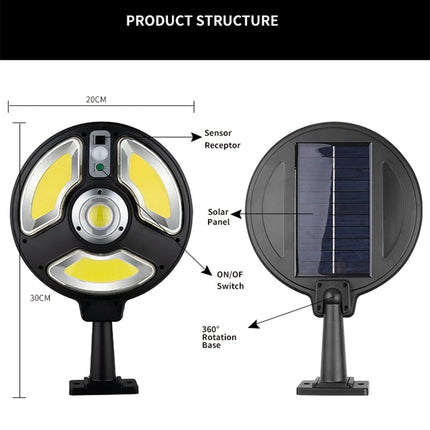 150 COB Solar Sensor Waterproof Street Light 120 SMD 3.7V 3000mAh Battery With Remote Control LB-1288A